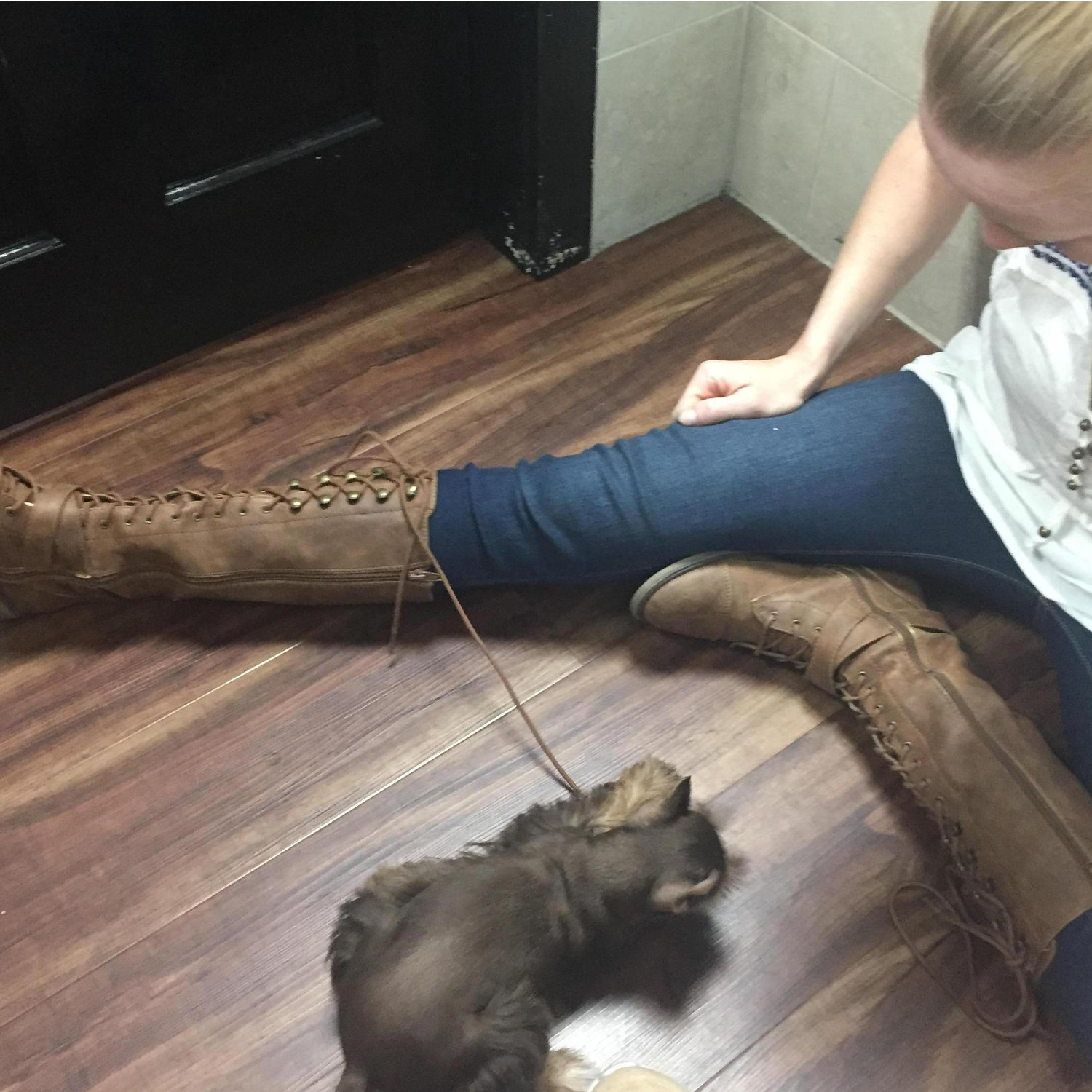 Nicole is a real life Dr. Doolittle/ Animal Whisperer, so we went to a pet store to play with the puppies on our 3rd date!