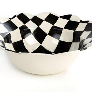 MacKenzie-Childs Courtly Check Enamel Petal Serving Bowl
