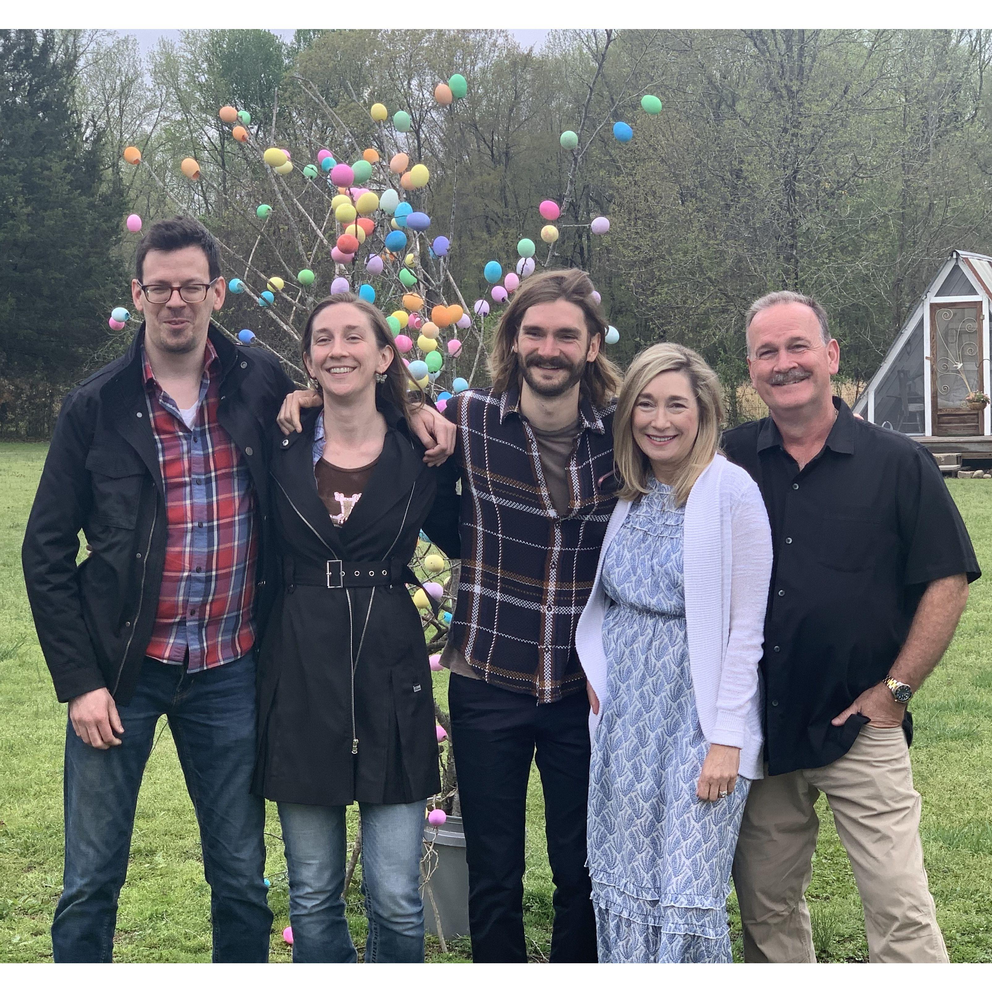Easter 2022 with Katie's family in Arkansas - before we smashed eggshells on each other's heads.