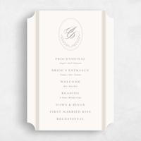 Beige Wedding Program - Clyde