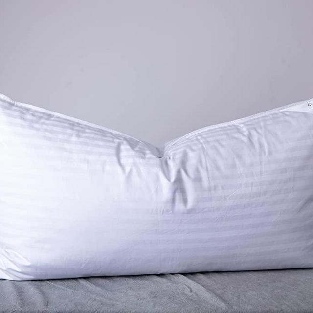 ArcticNorthDown King Size Goose Down Feather Hotel Collection Bed Pillows for Sleeping One Pillow for Back, Stomach or Side Sleepers Stripe White Color King One Pillow