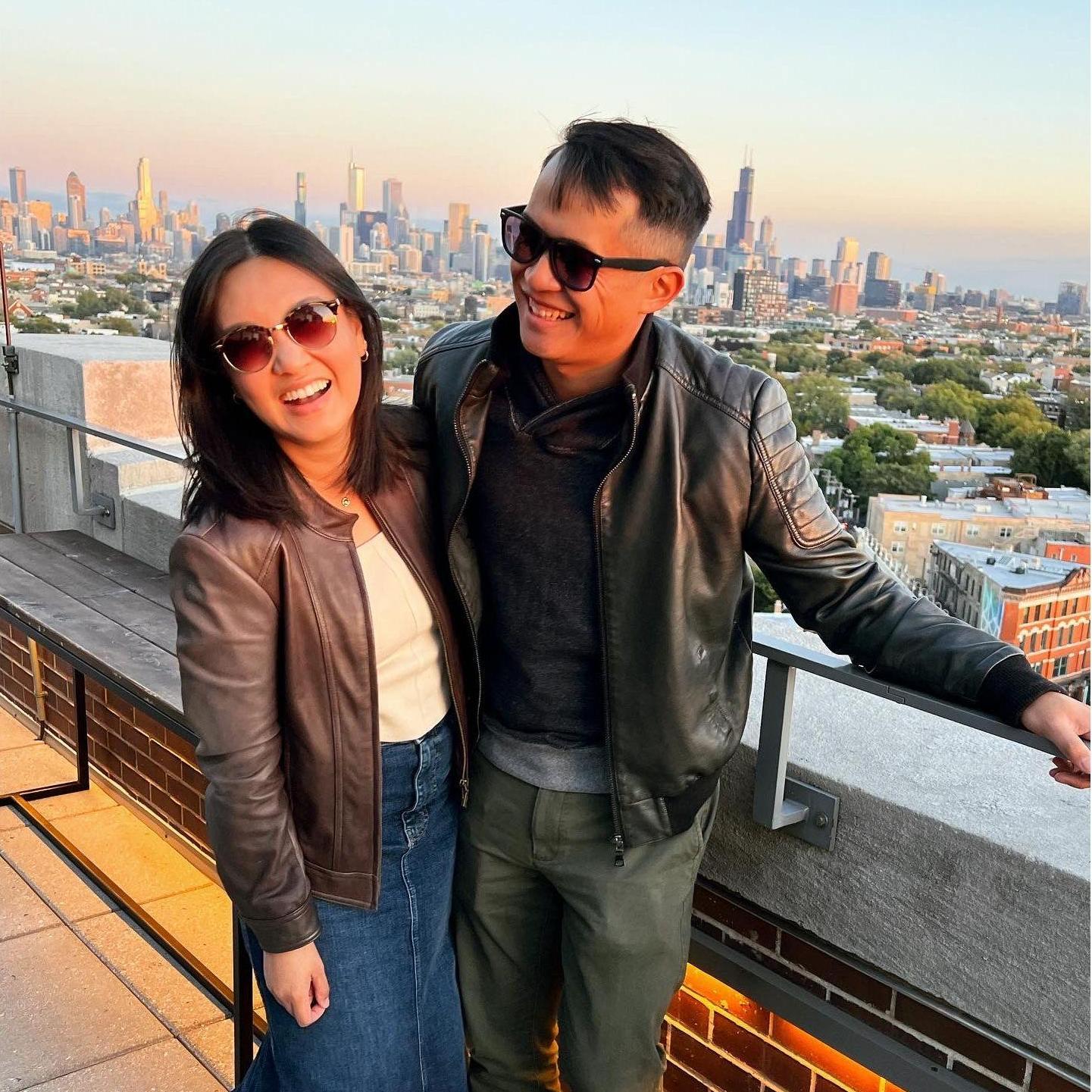 That time we watched the sunset from a rooftop bar in Chicago!