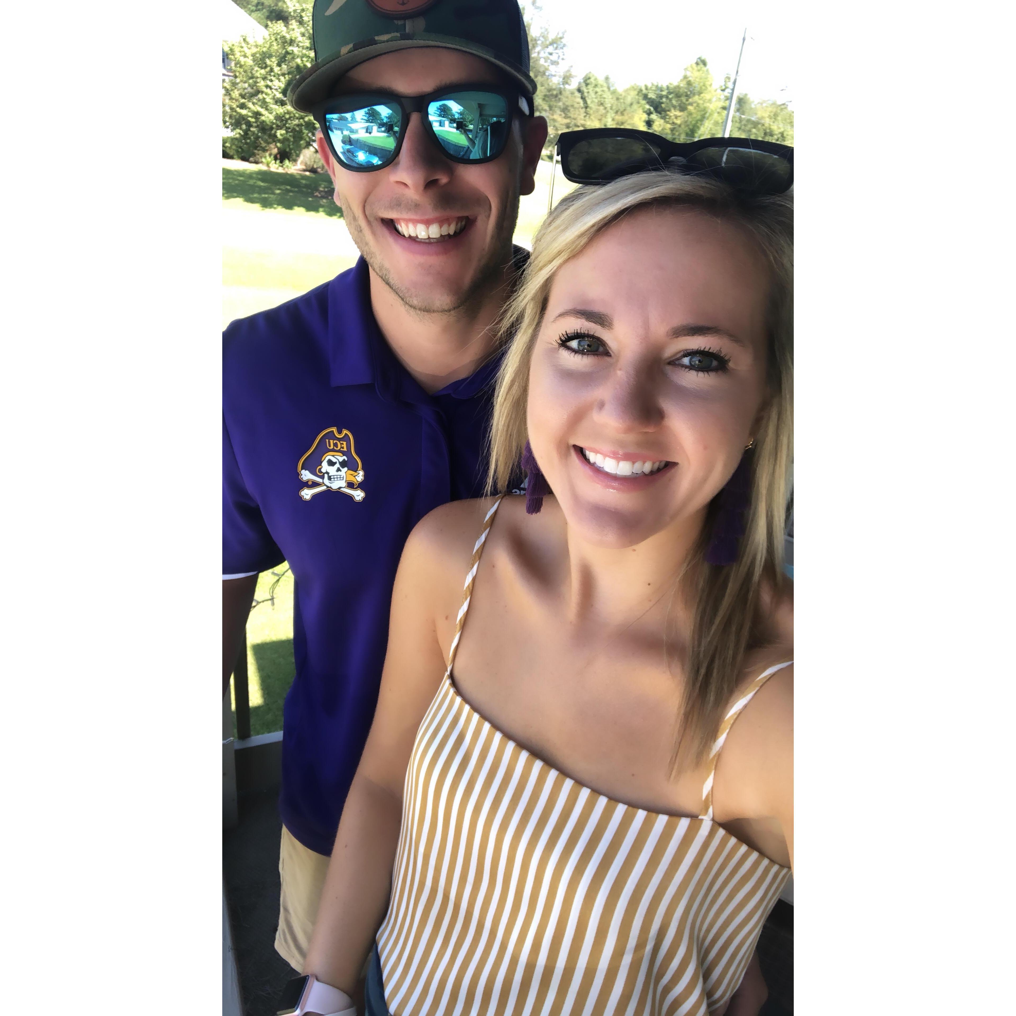Before we left the house to go to THE tailgate!