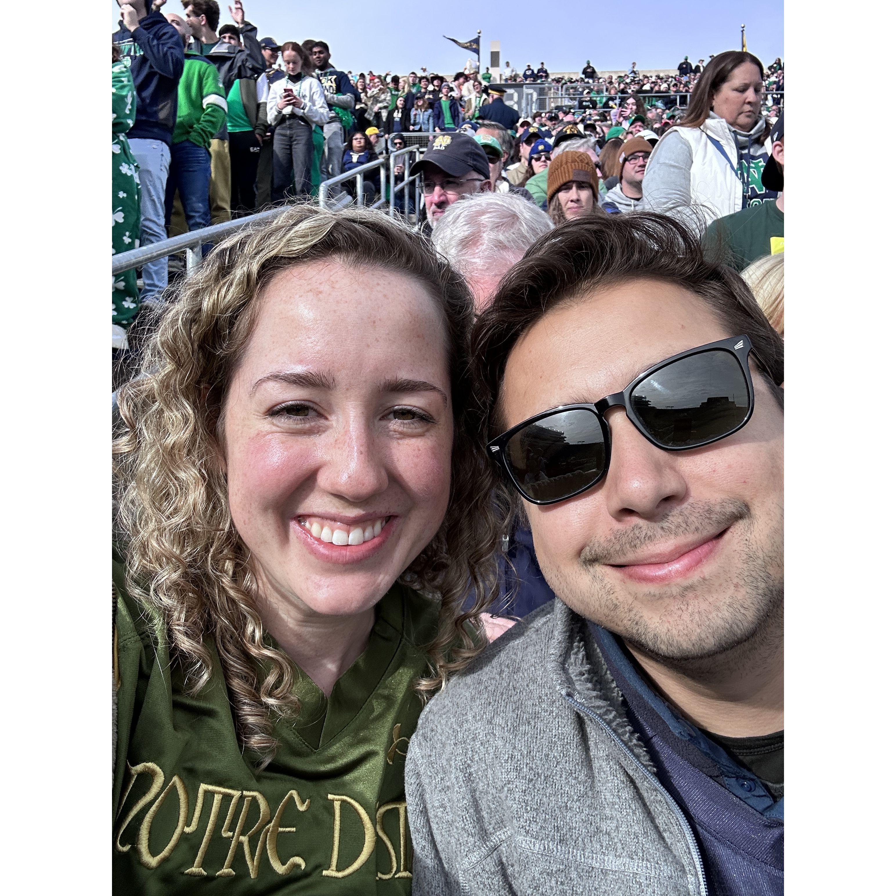 Gracie visiting South Bend for the first time. Go Irish!
