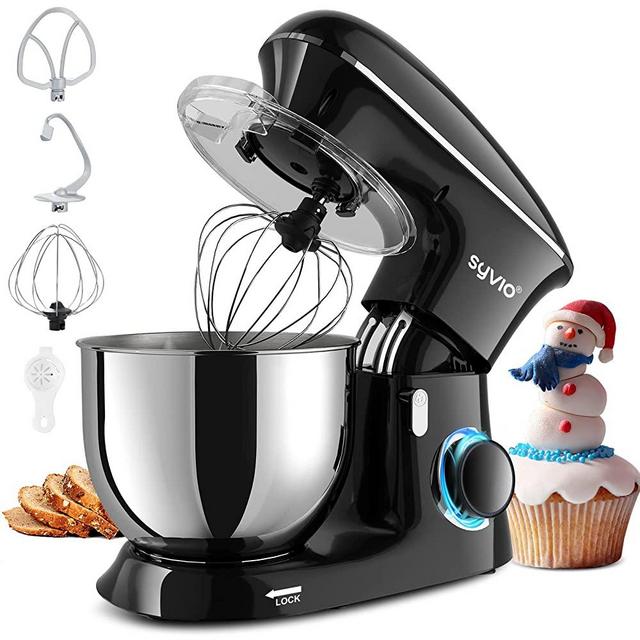 Stand Mixer 7.5QT, SYVIO 660W 6-Speed Electric Mixer, Dough Mixer with Food Grade Stainless Steel Bowl, Whisk, Dough Hook, Egg White Separator for Home Cooking Baking Cake, ETL Certified