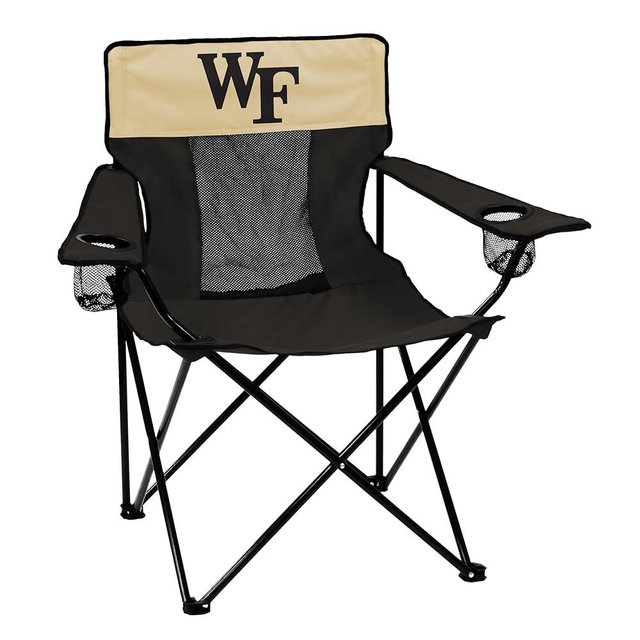 Logo Brands NCAA Wake Forest Demon Deacons Elite Portable Chair - Premium Outdoor Chair with Cup Holder, Powder-Coated Steel Frame, Lightweight and Portable for Tailgating,and Sporting Events