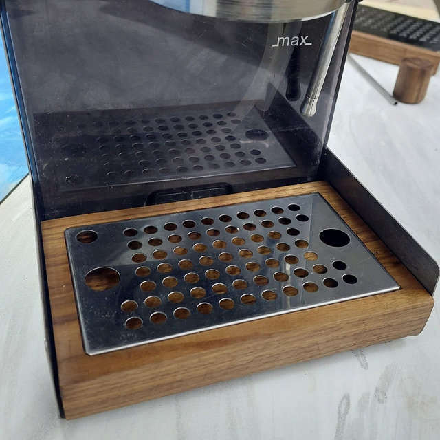Water Resistant Wooden Gaggia Tray with 2 pieces Plastic Tray Inside (Metal part not included)