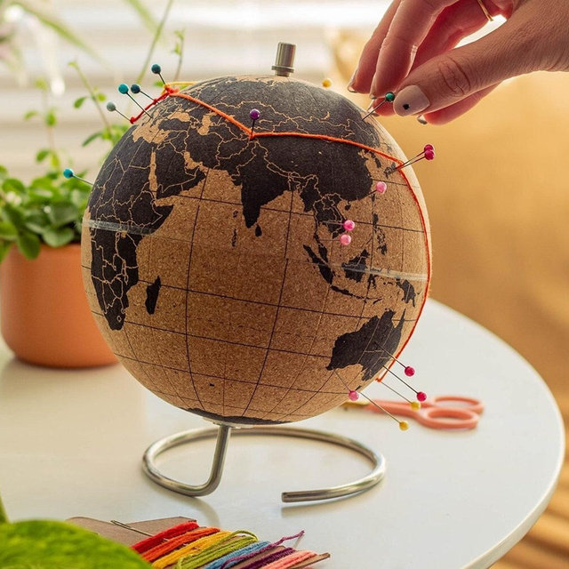 Pin Your Travels Cork Globe