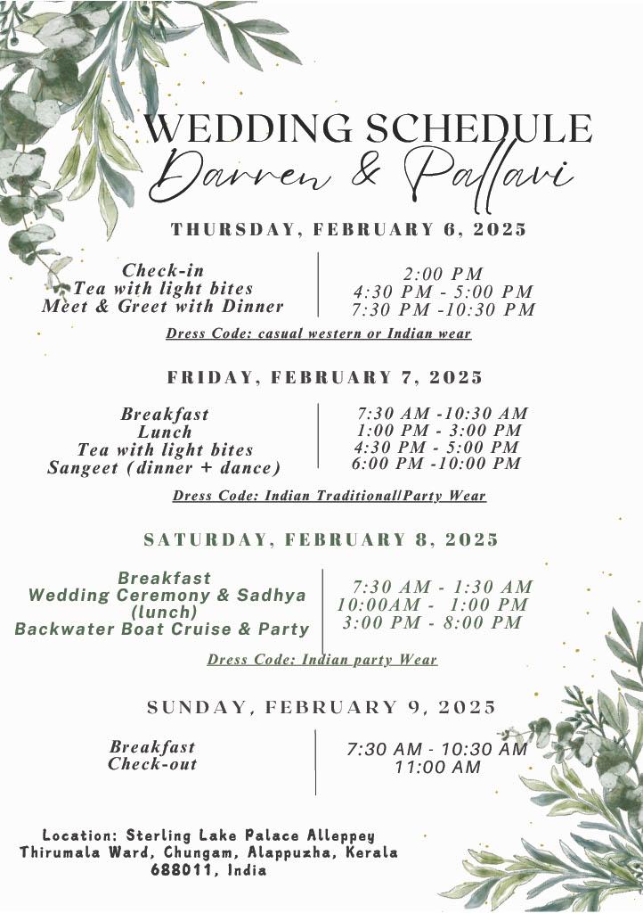 The Wedding Website of Pallavi Sindhu and Darren D'Mello