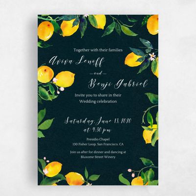 Darkest Teal, Green Wedding Invitation - Folly Frame