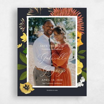 Light Butter, Yellow Wedding Save the Date - Blossom Photo