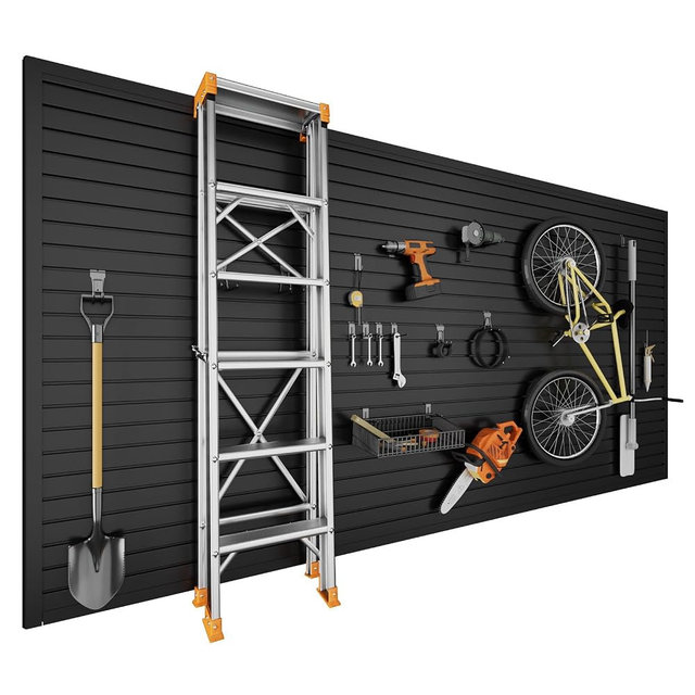 Ginchain 4 x 8 FT Slatwall Panel Garage Wall Organizer, Heavy Duty Slat Wall Paneling Sheets, Interlocking PVC Panels, Garage Slatwall for Tool Organization Mounted Storage Systems
