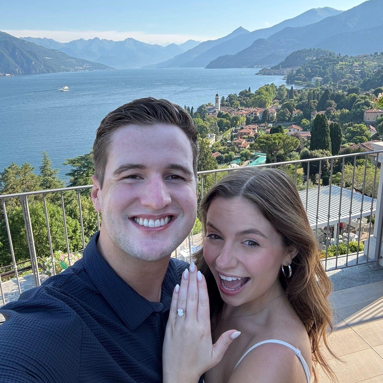 One of our first post-engagement snaps overlooking Lake Como!