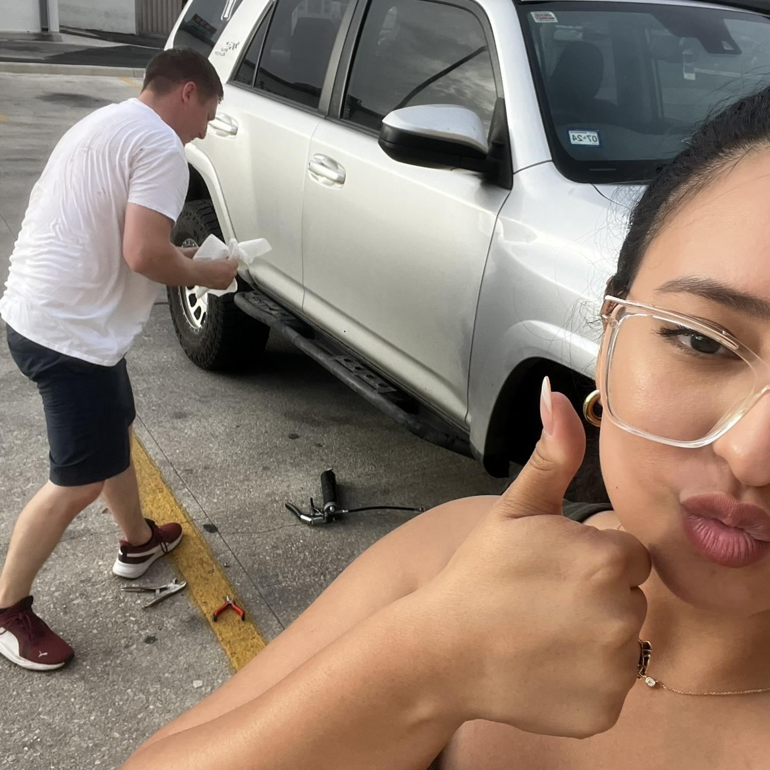I dont know much about trucks but i know how to pass him tools, keep him hydrated, and protected from the sun.