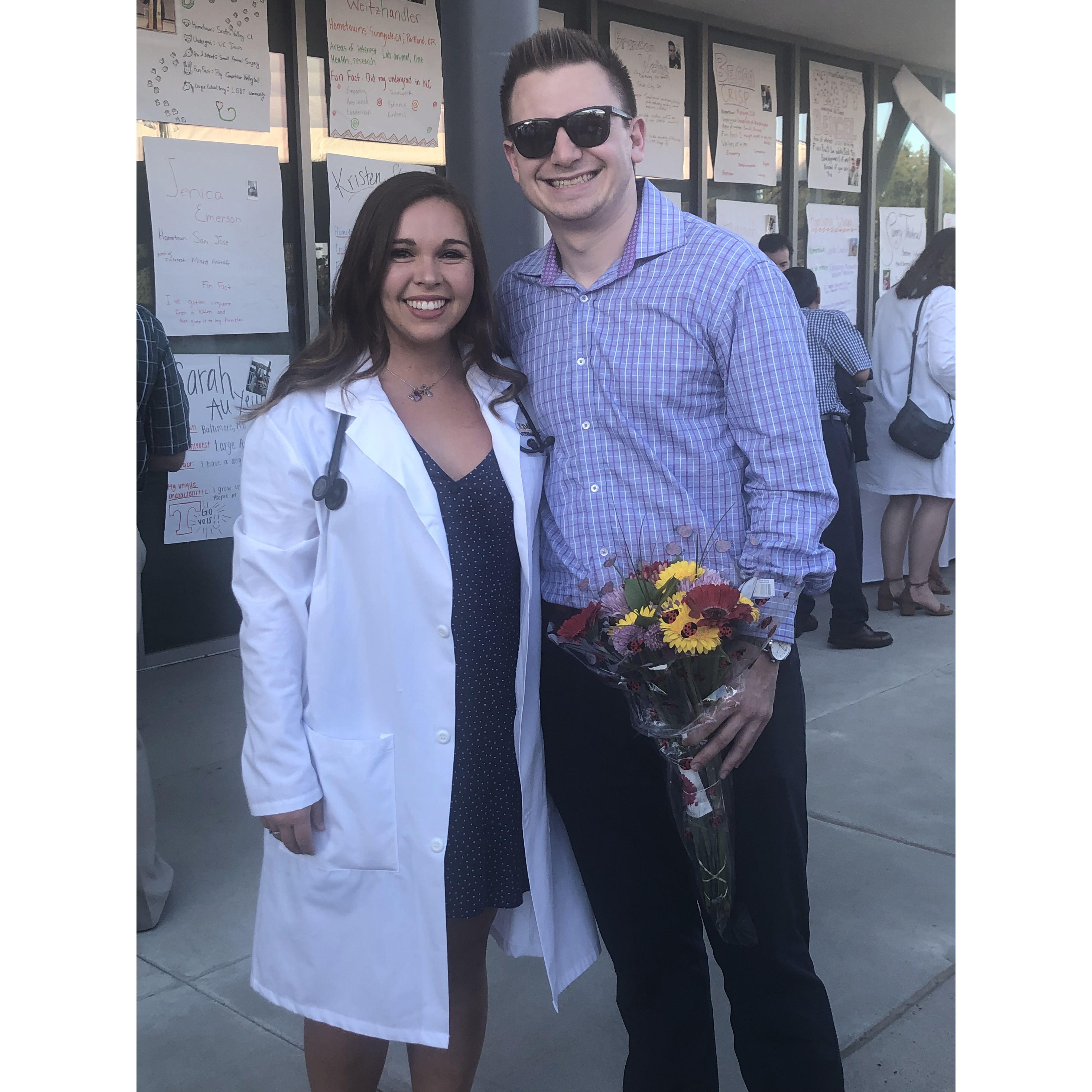 Emily's white coat! Doctor Doctor!