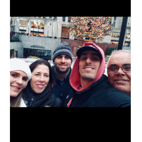 In NYC with Adam, my future in-laws and future brother in-law.