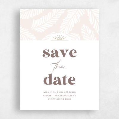 Beige Destination Wedding Save the Date - Tucana Portrait