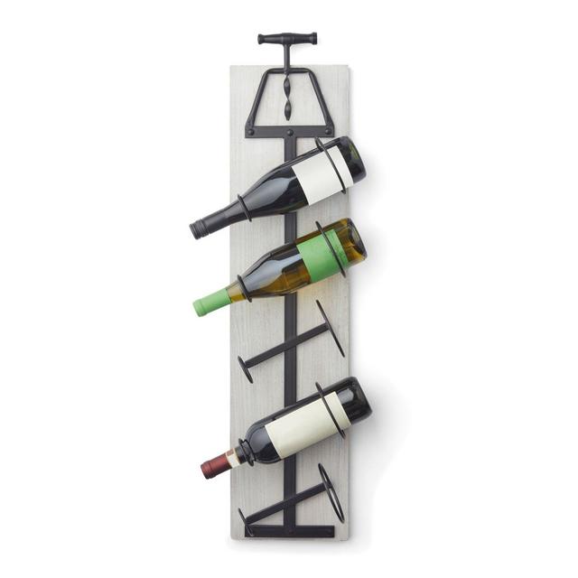 Bee & Willow™ Home Corkscrew 5-Bottle Wine Rack in Grey/Bronze