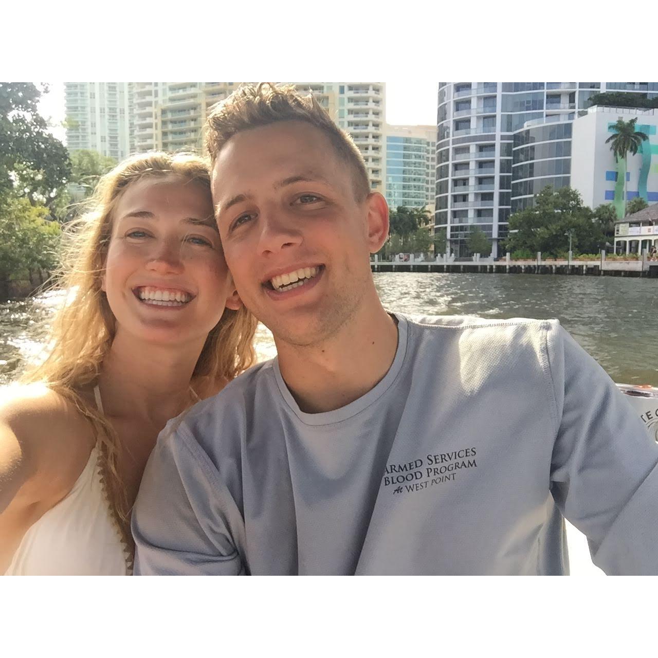 Cruising down the New river in downtown Fort Lauderdale