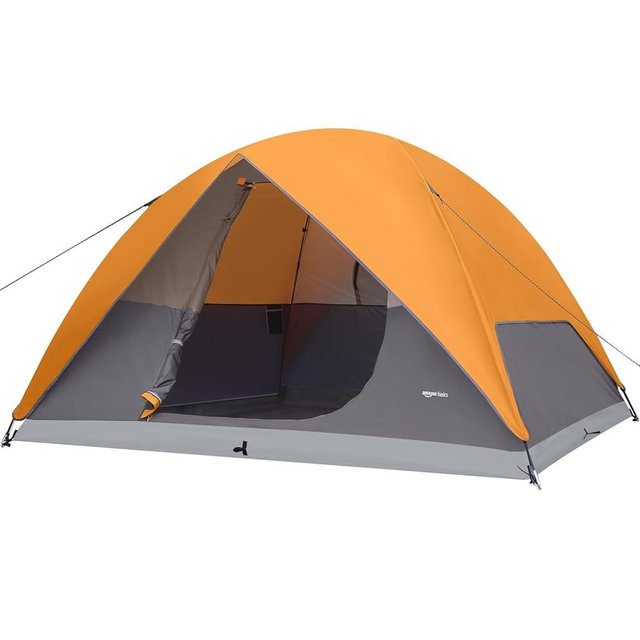 Amazon Basics Camping Tent, 3-Season Dome Design with Rainfly