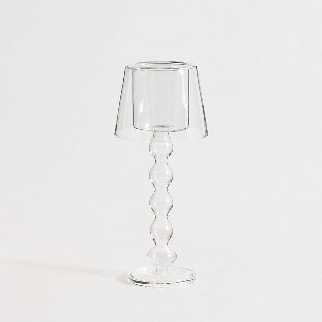 Cordelia Glass Lamp Votive Holder: Clear: Large 5.25X12.25"