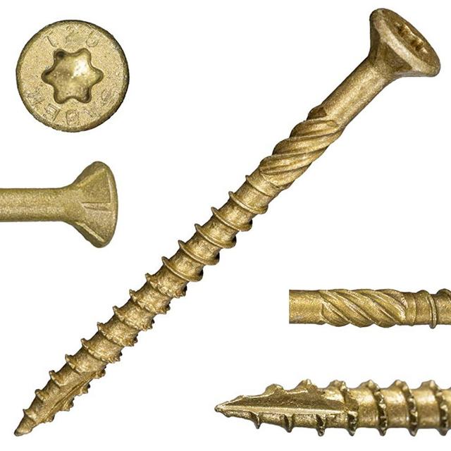 #9 x 2-1/2" SaberdriveTan XL1500 Coated Exterior Star Drive Multi-Purpose Deck Screws 5 LB, Approx. 439 Pieces