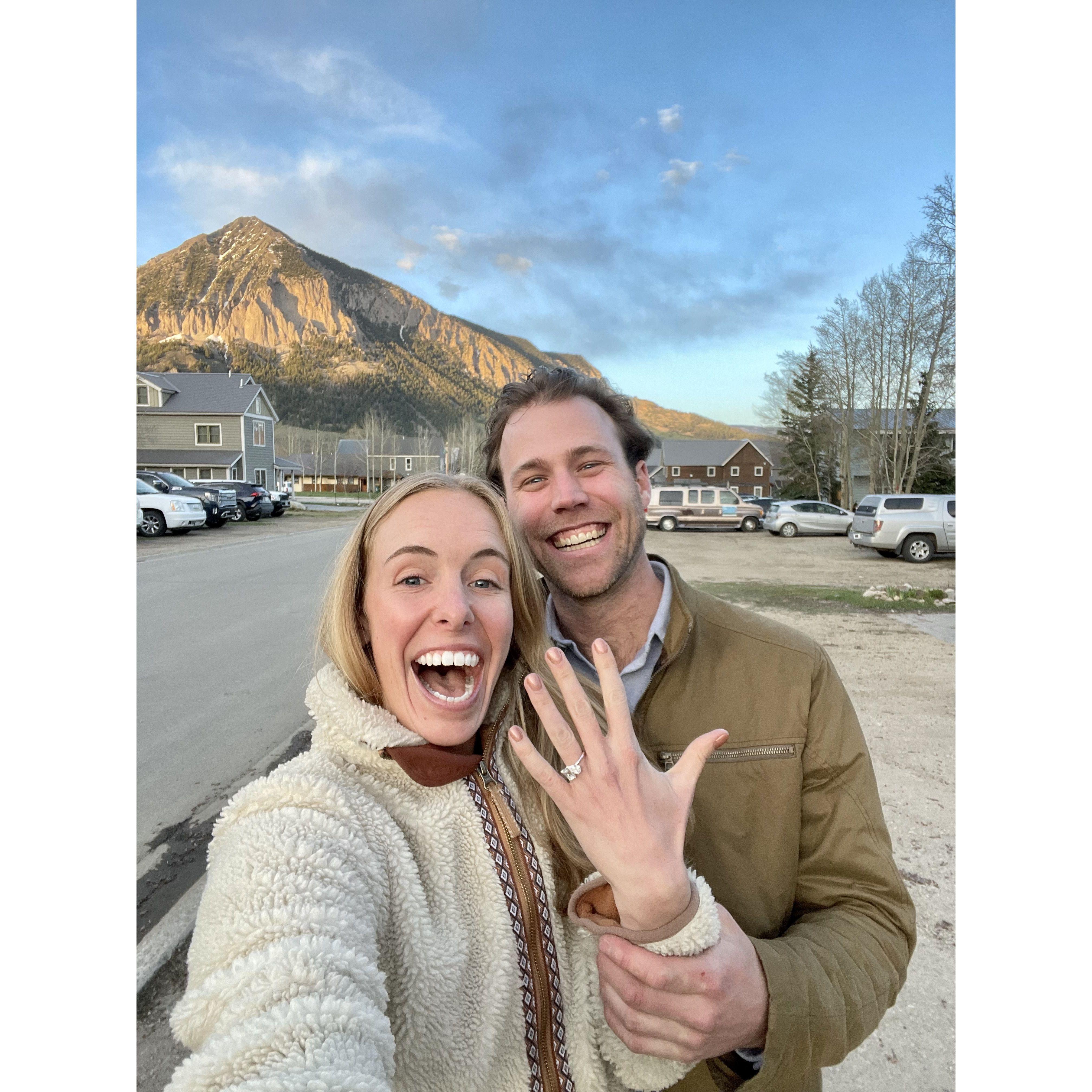 Our first selfie as an engaged couple in downtown Crested Butte!
[May 2023]