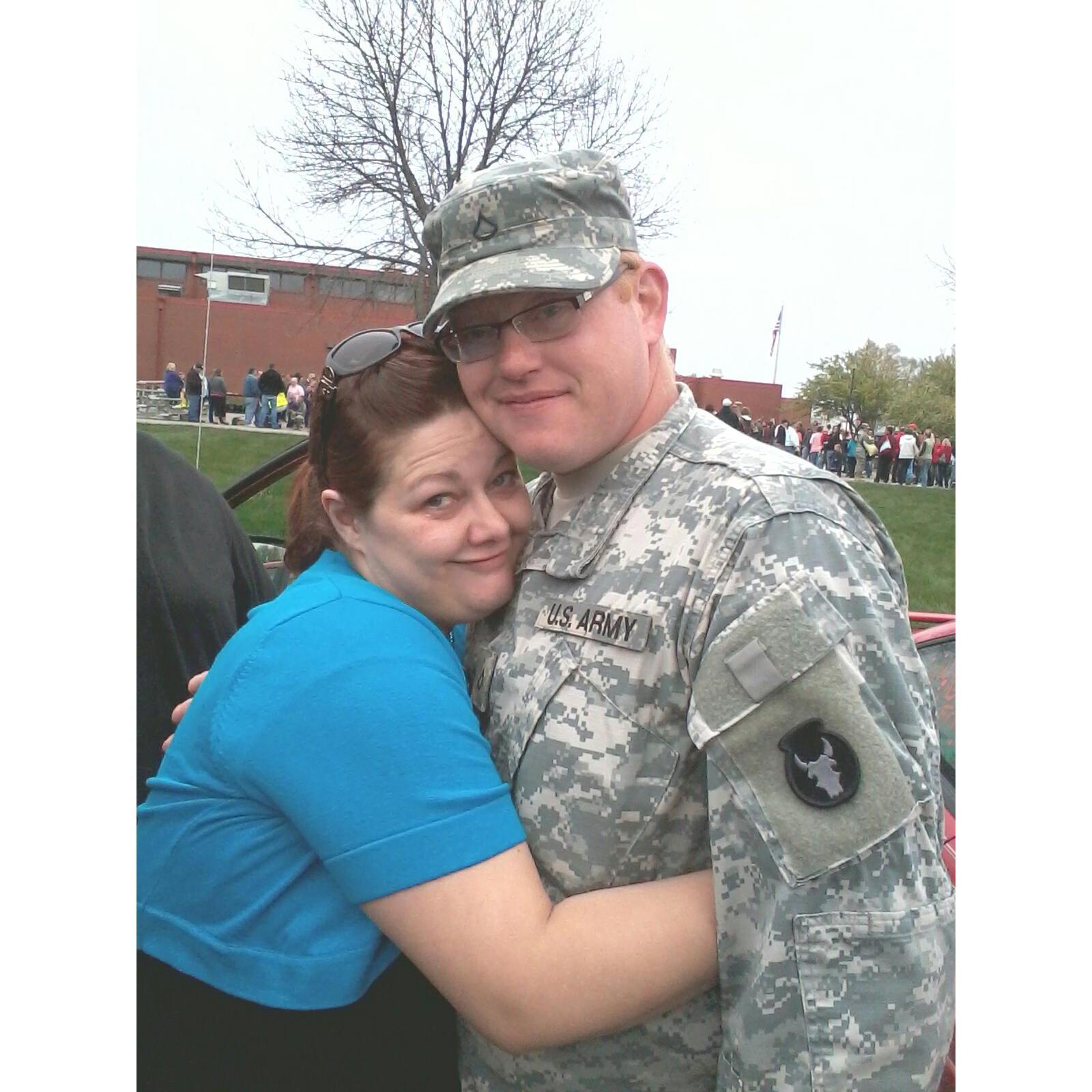 The day he came home from his last tour (during the first year of our relationship).