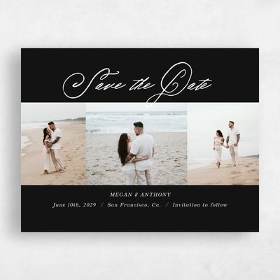 Black Wedding Save the Date - Cristal Multiphoto