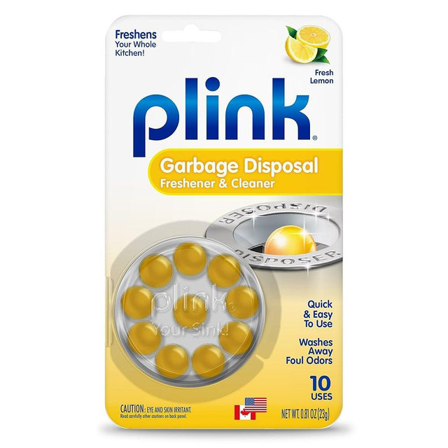 Plink Garbage Disposer Cleaner, Freshener & Odor Removing Balls, Washes Away Foul Odors, Easy to Use - Fresh Lemon Scent, 10 Uses