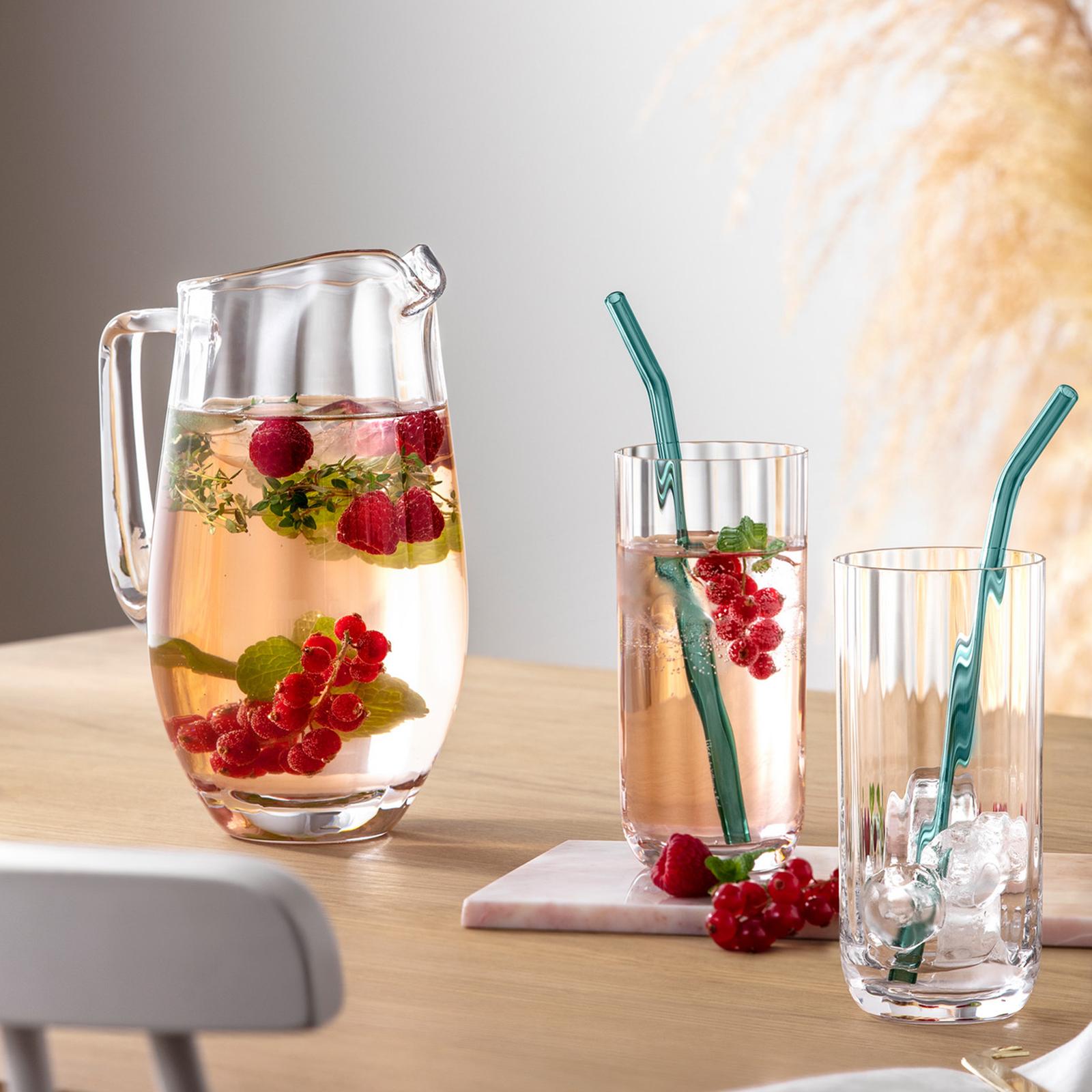 Clear Glass Cup Elegant Wave Shaped Mini Pitcher Glass Jug Easy Pour Spout for Milk Water Tea Juice