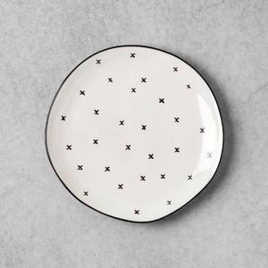 Product description page - Stoneware Dessert Plate X Pattern - Cream - Hearth & Hand™ with Magnolia