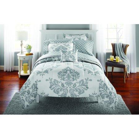 Mainstays Classic Noir Grey Bed in a Bag Coordinated Bedding