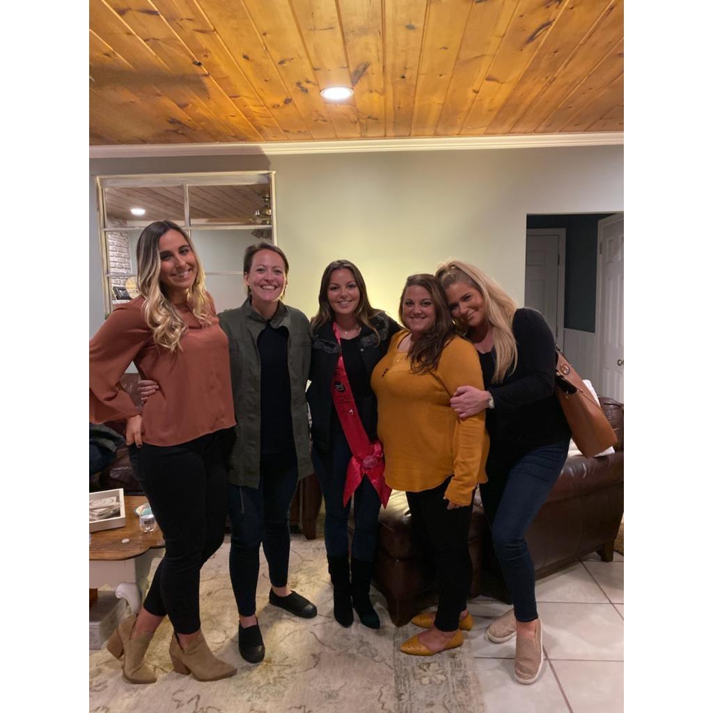Bride with some of her grade school friends
