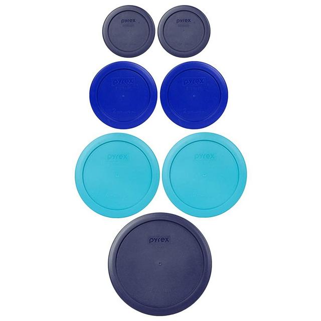 Pyrex 7 Lid Oceanic Shades Bundle for 7202, 7200, 7201, and 7402 Glassware Made in the USA