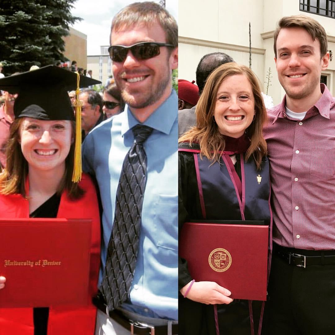 Two graduations together, four years apart!