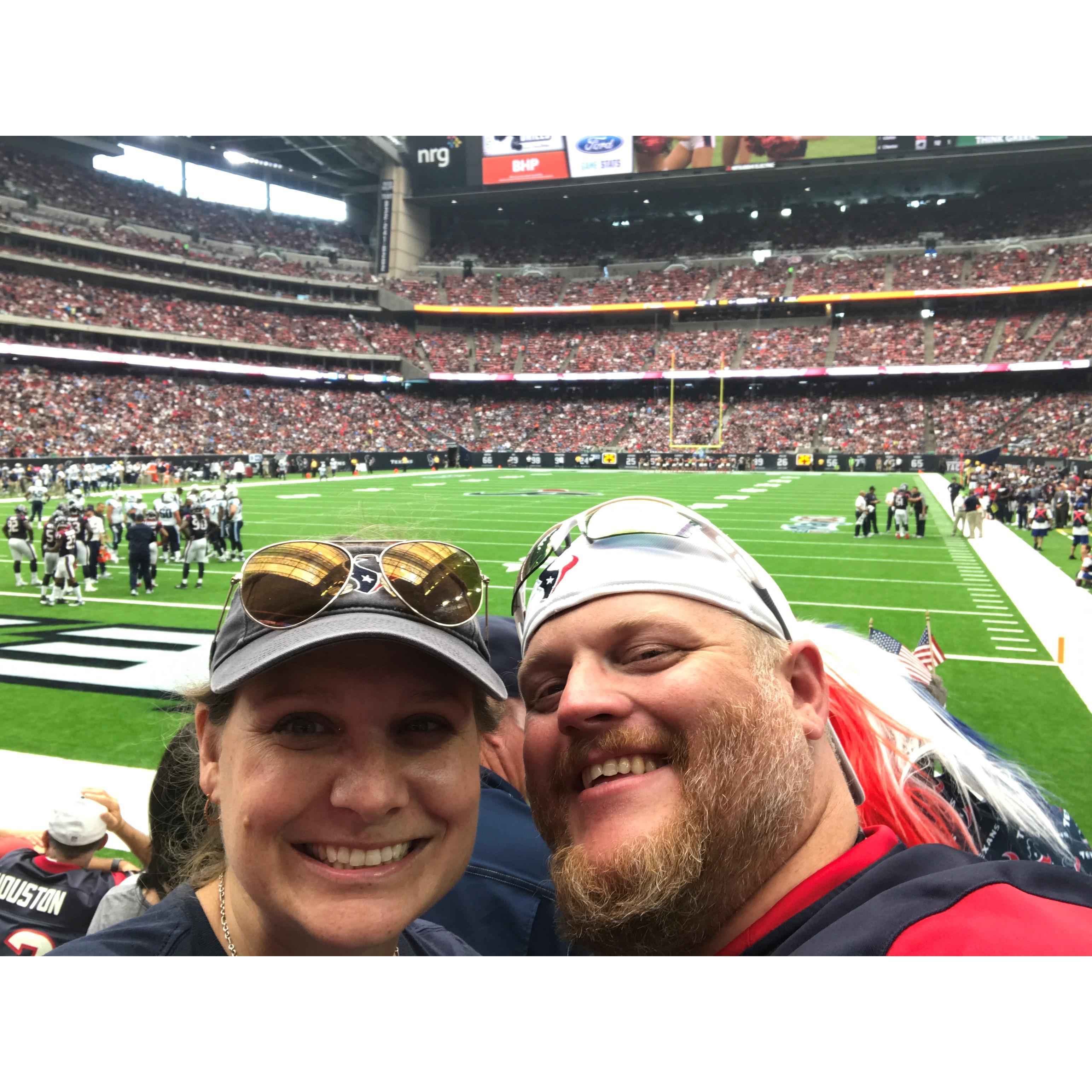 September 2017 - The highest scoring Texans game EVER! And we were there, along with Clinton's older brother, Chris, who was kind enough to get these AMAZING seats!