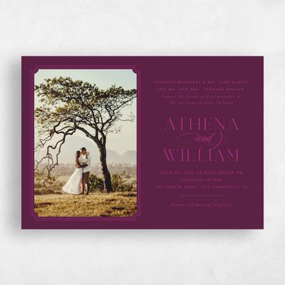Plum, Purple Wedding Invitation - Constance Photo