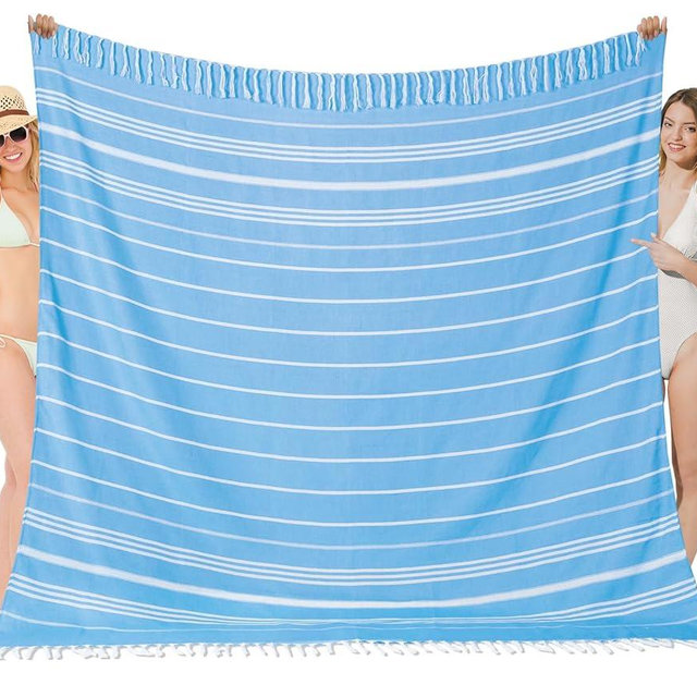 Oversized Turkish Beach Towel Blanket XXL Cotton Sandproof Towels Boho Woven Extra Large Big Sand Free Giant Throw Thick Blankets Huge Quilt XL Picnic Camping Necessities Cloud For Adult Gifts