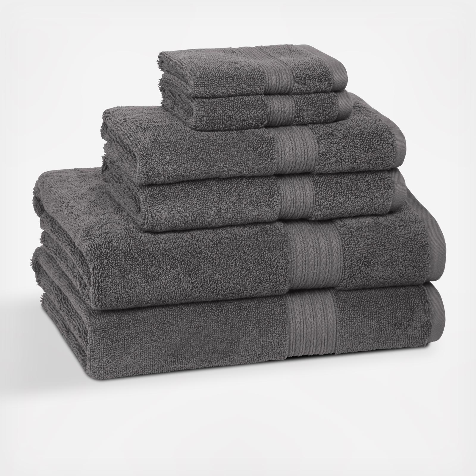 Brooklinen Classic Bath Towel Bundle in Marled Navy and Poppy