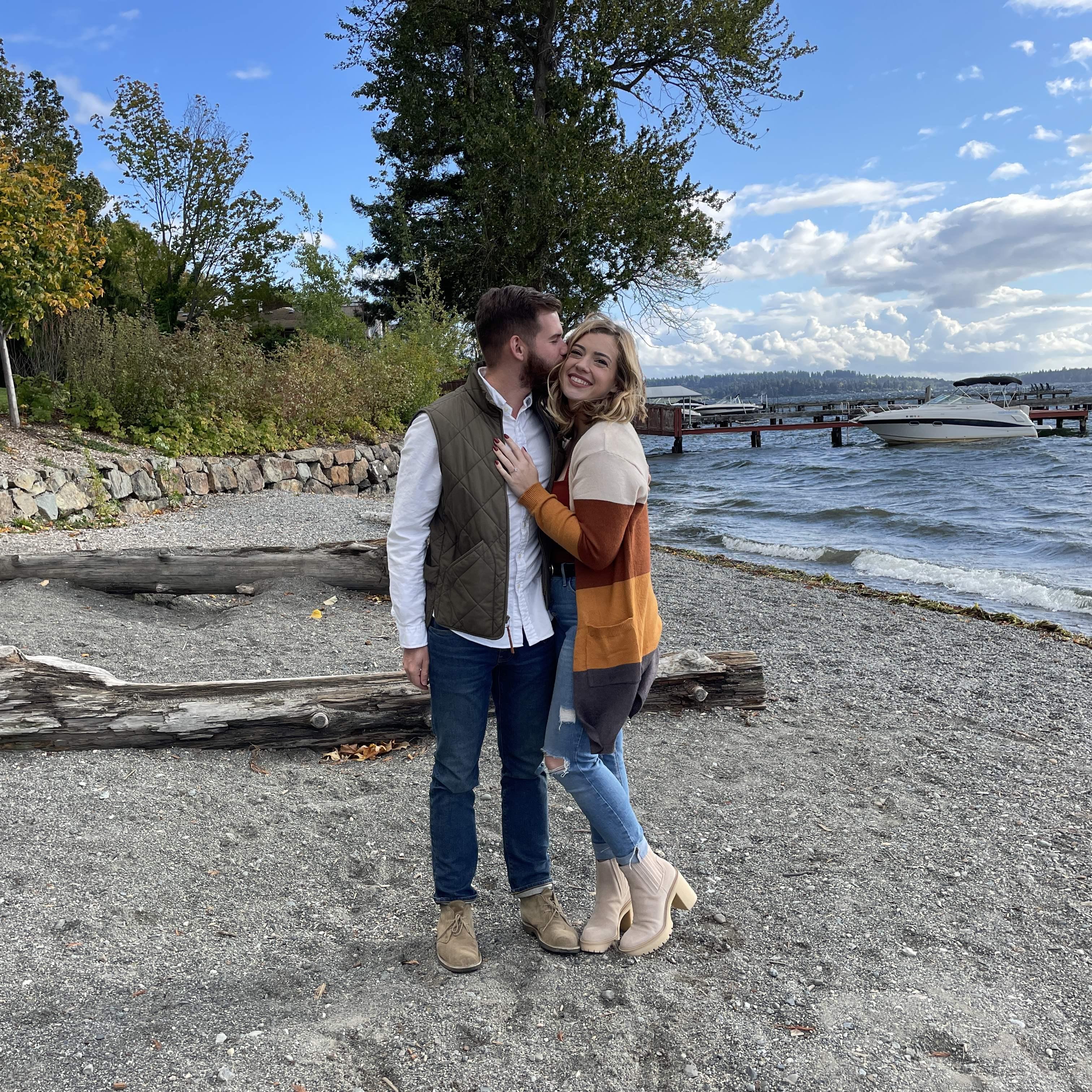 We got engaged! We took pictures the next day because I was a big mess on the actual day.