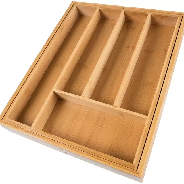Lavish Home Bamboo Expandable Utensil Drawer Organizer