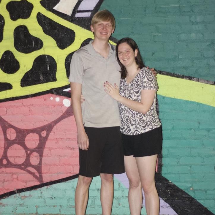 Right after Jack proposed in Summerhill, Atlanta where we first lived together!!