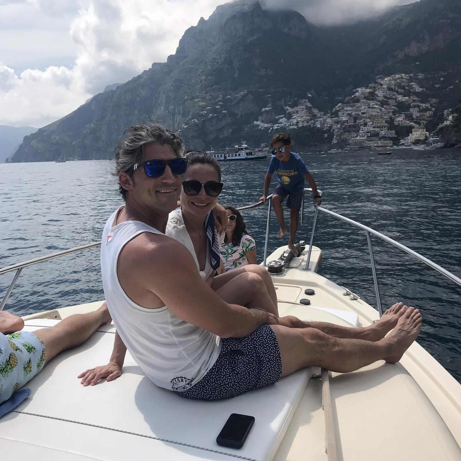 Boat tour along along the Amalfi coast in Italy
