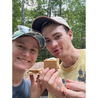 Loving s'more while camping