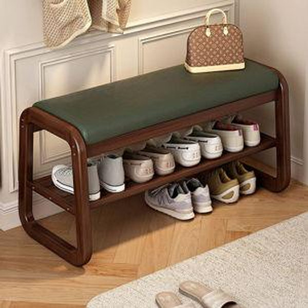 Solid Wood Emerald Green Solid Color Accent Benches