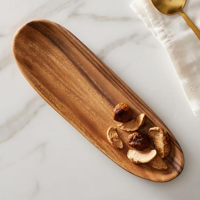 Organic Shaped Long Platter, Acacia Wood, Each