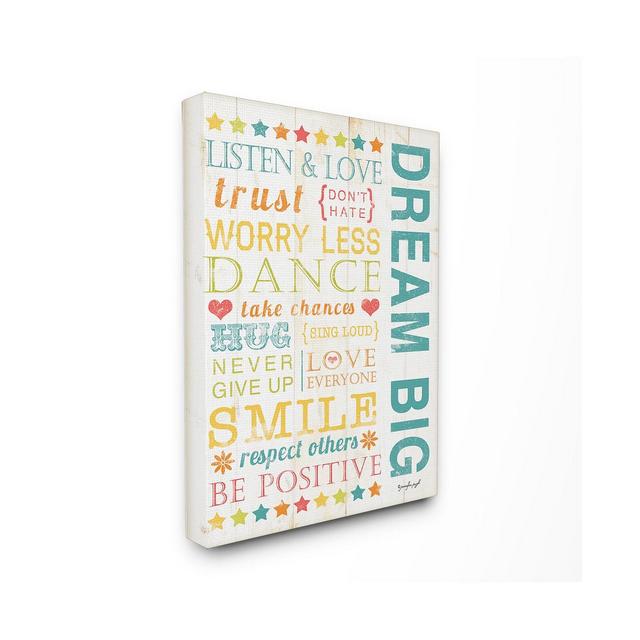 Stupell Industries The Kids Room Dream Big Typography Canvas Wall Art, 24" x 30"