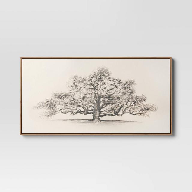 47" x 24" Pen and Ink Tree Framed Wall Canvas - Threshold™