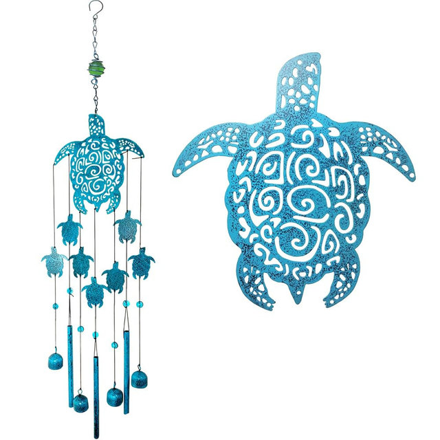 OKAIMEIMEIO Sea Turtle Wind Chimes for Outside, Memorial Gift for Mom, Garden Decor, Turtle Lover Gifts